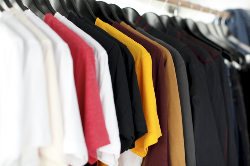 Premium export clothing sorted on racks